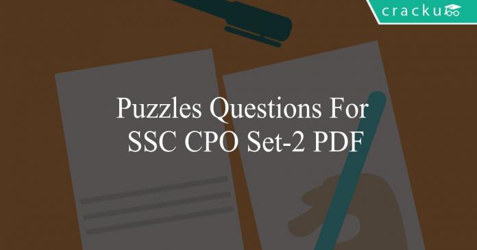 puzzles questions for ssc cpo set-2 pdf
