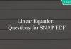 Linear Equation Questions for SNAP PDF