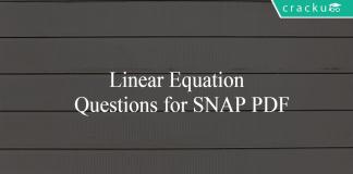 Linear Equation Questions for SNAP PDF