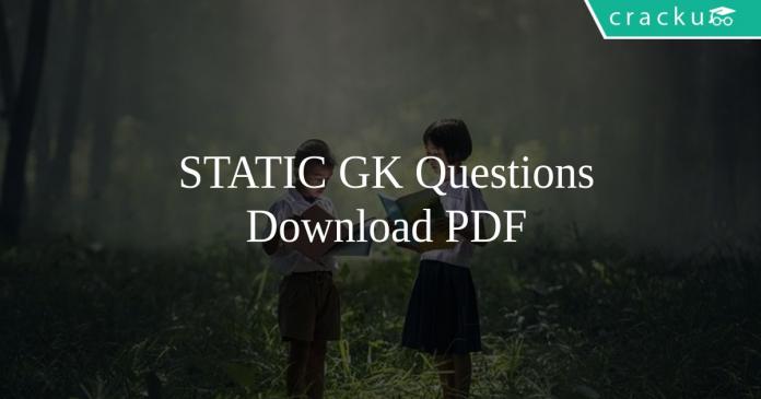 STATIC GK Questions
