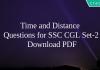 Time and Distance Questions for SSC CGL Set-2 PDF