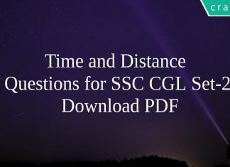 Time and Distance Questions for SSC CGL Set-2 PDF