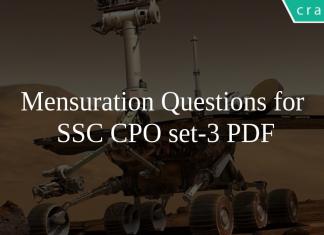 Mensuration Questions for SSC CPO set-3 PDF