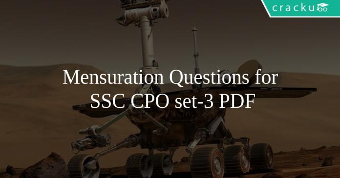 Mensuration Questions for SSC CPO set-3 PDF