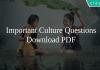 Important Culture Questions