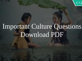 Important Culture Questions