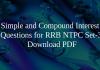 Simple and Compound Interest Questions for RRB NTPC Set-3 PDF