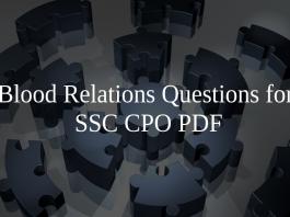 Blood Relations Questions for SSC CPO PDF