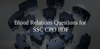 Blood Relations Questions for SSC CPO PDF