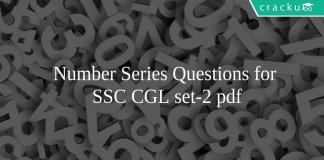 Number Series Questions for SSC CGL set-2 pdf