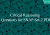 Critical Reasoning Questions for SNAP Set-2 PDF