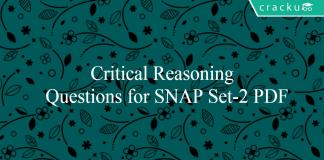 Critical Reasoning Questions for SNAP Set-2 PDF