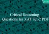 Critical Reasoning Questions for XAT Set-2 PDF