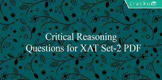 Critical Reasoning Questions for XAT Set-2 PDF