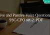 Active and Passive Voice Questions for SSC-CPO set-2 PDF