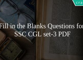 Fill in the Blanks Questions for SSC CGL set-3 PDF