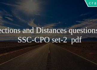 Directions and Distances questions for SSC-CPO set-2 pdf