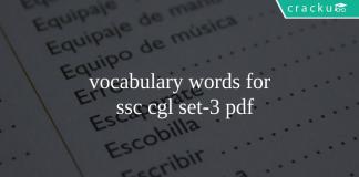 vocabulary words for ssc cgl set-3 pdf
