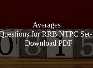 Averages Questions for RRB NTPC Set-3 PDF
