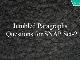 Jumbled Paragraphs Questions for SNAP Set-2