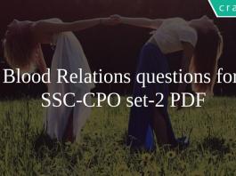 Blood Relations questions for SSC-CPO set-2 PDF