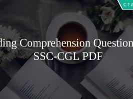 Reading Comprehension Questions for SSC-CGL PDF