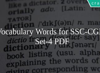 Vocabulary Words for SSC-CGL set-4 PDF
