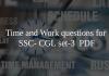 Time and Work questions for SSC- CGL set-3 PDF