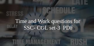 Time and Work questions for SSC- CGL set-3 PDF