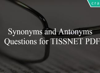 Synonyms and Antonyms Questions for TISSNET PDF