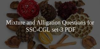 Mixture and Alligation Questions for SSC_CGL set-3 PDF