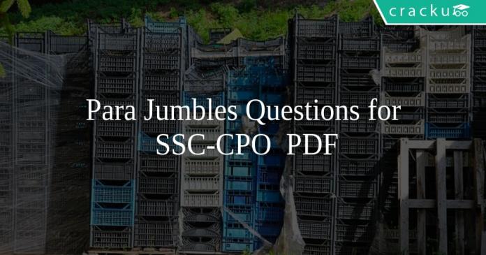 Para Jumbles Questions for SSC-CPO PDF