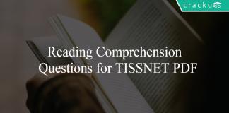 Reading Comprehension Questions for TISSNET PDF