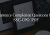 Sentence Completion Questions for SSC-CPO PDF