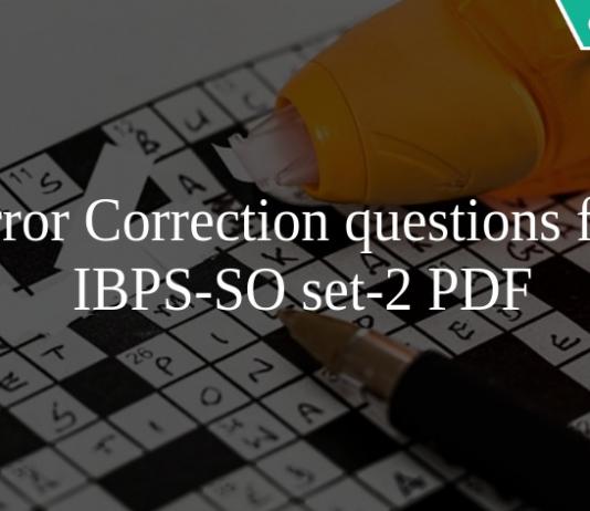 Error Correction questions for IBPS-SO set-2 PDF