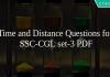 Time and Distance Questions for SSC-CGL set-3 PDF
