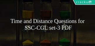 Time and Distance Questions for SSC-CGL set-3 PDF