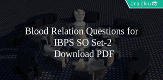 Blood Relation Questions for IBPS SO Set-2 PDF