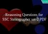Reasoning Questions for SSC Stenographer set-2 PDF
