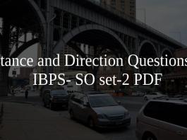 Distance and Direction Questions for IBPS- SO set-2 PDF