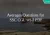 Averages Questions for SSC CGL set-2 PDF