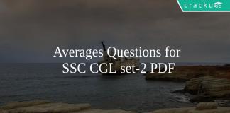 Averages Questions for SSC CGL set-2 PDF