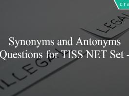 Synonyms and Antonyms Questions for TISS NET Set -2