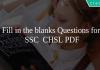 Fill in the blanks Questions for SSC CHSL PDF