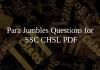 Para Jumbles Questions for SSC CHSL PDF