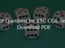 Dice Questions for SSC CGL Set-2 PDF