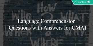 Language Comprehension Questions with Answers for CMAT