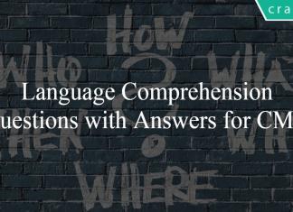Language Comprehension Questions with Answers for CMAT