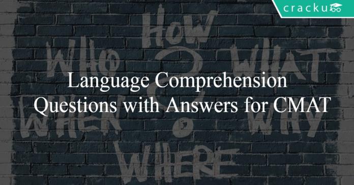 Language Comprehension Questions with Answers for CMAT