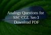 Analogy Questions for SSC CGL Set-3 PDF